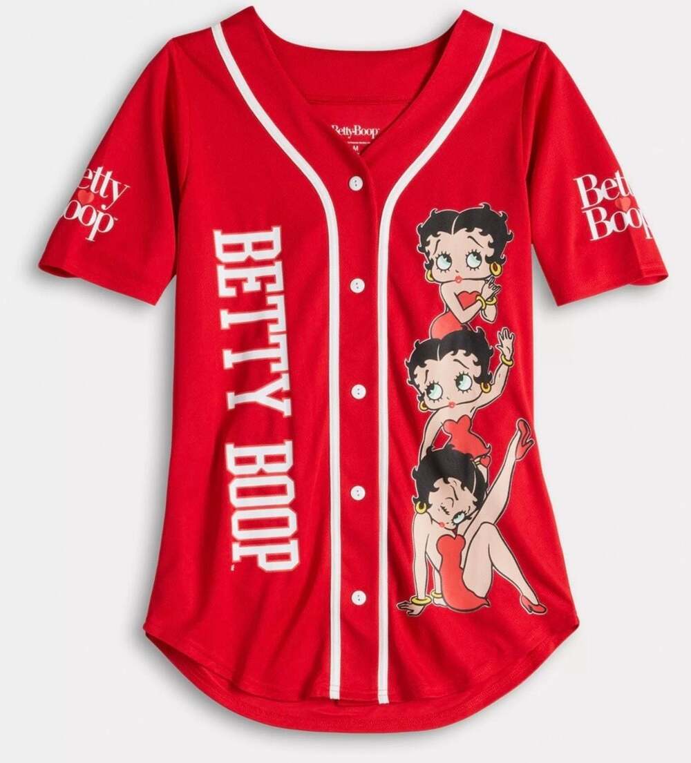 Betty Boop Baseball Jersey Shirt Red